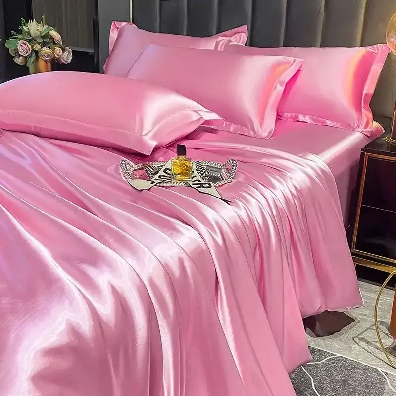 Luxurious black satin silk duvet cover set – bedroom bedding