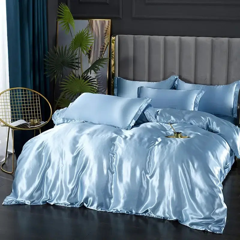 Luxurious black satin bedding set – bedroom duvet cover