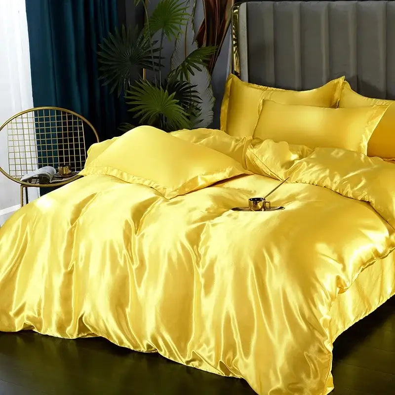 Luxurious black satin bedding set – bedroom duvet cover