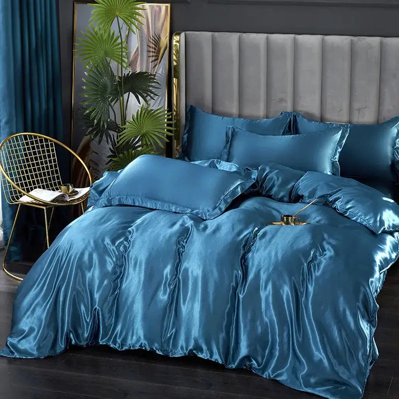 Luxurious black satin bedding set – bedroom duvet cover