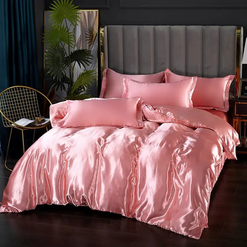 Luxurious black satin bedding set – bedroom duvet cover