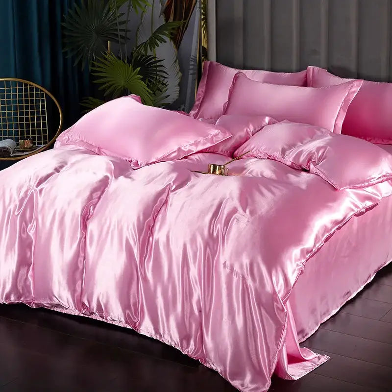 Luxurious black satin bedding set – bedroom duvet cover