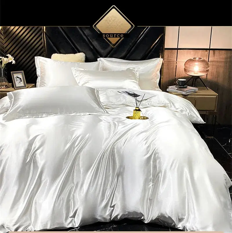 Luxurious dark green mulberry silk bedding set bedroom duvet cover