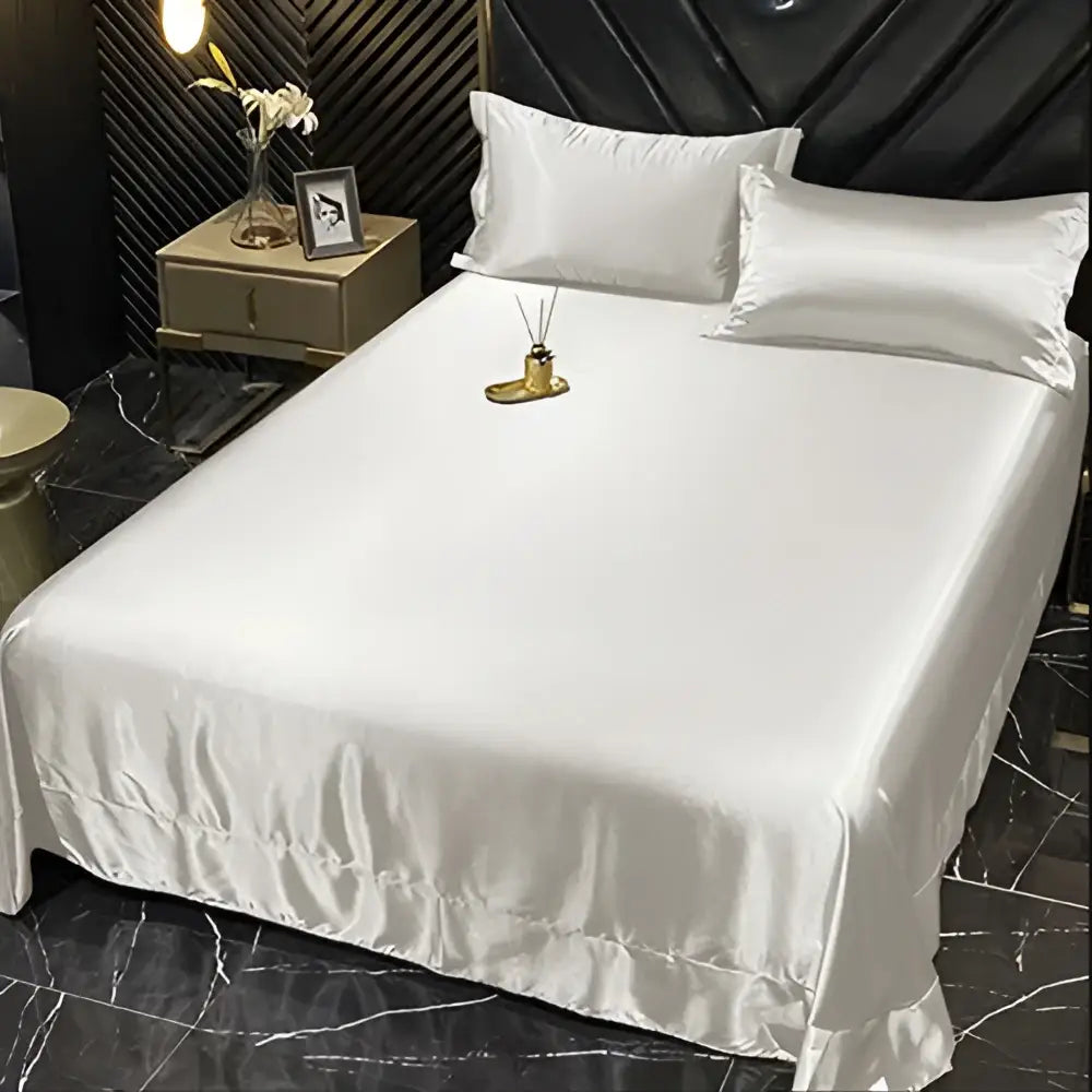 Luxury silver & gold satin duvet cover bedding set for bedroom