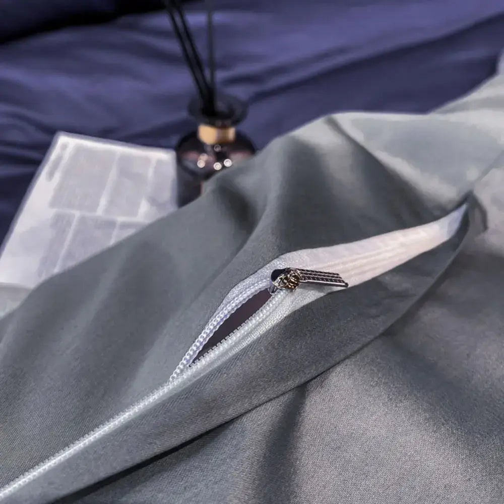 Luxurious navy & gold egyptian cotton duvet cover bedding set bedroom