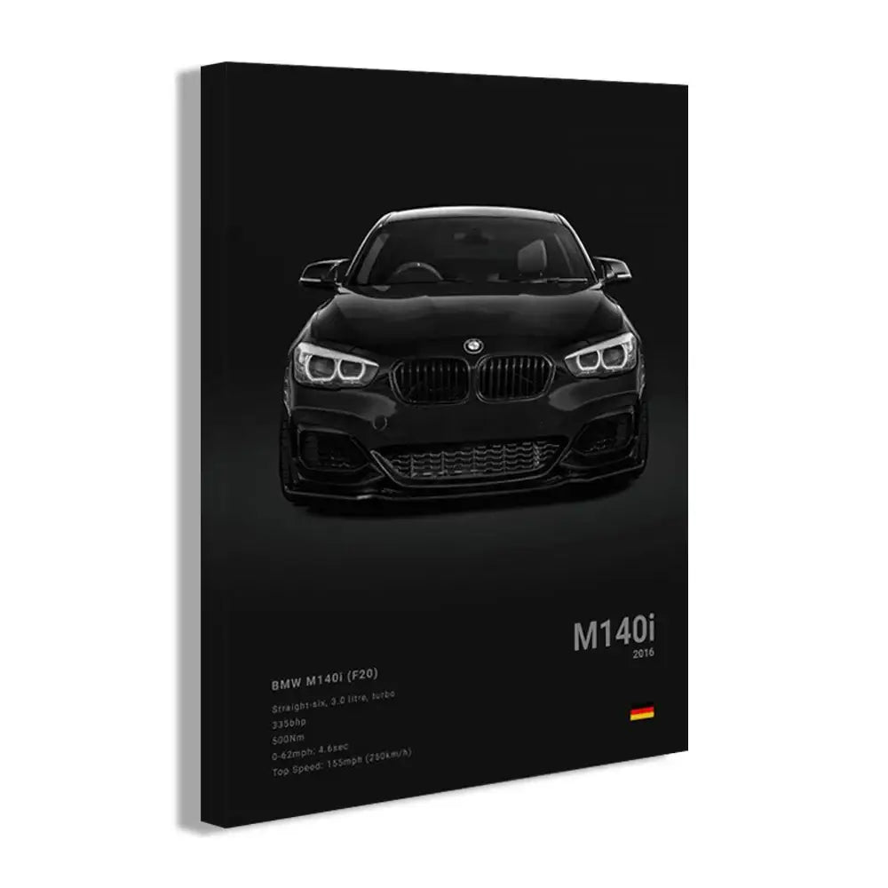 Modern black luxury car canvas wall art bedroom decor