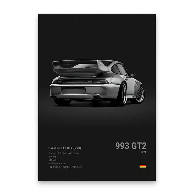 Modern black luxury car canvas wall art bedroom decor