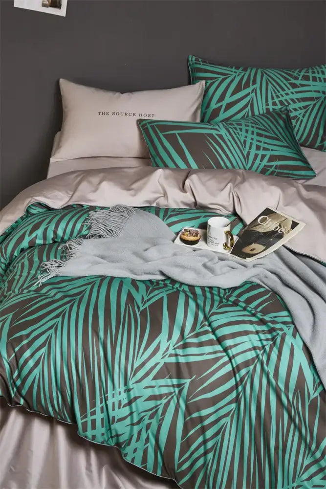 Mauve floral egyptian cotton duvet cover bedroom bedding set