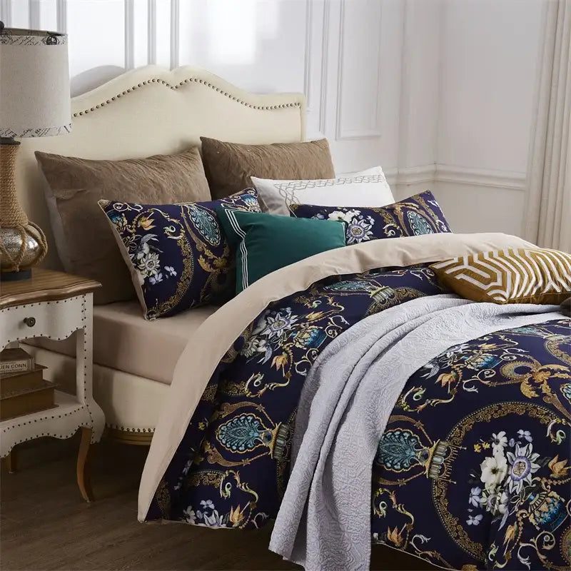 Pastel marine egyptian cotton duvet cover set bedroom bedding