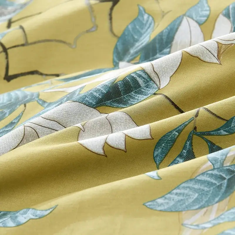 Luxury pastel green & white floral duvet cover bedroom set