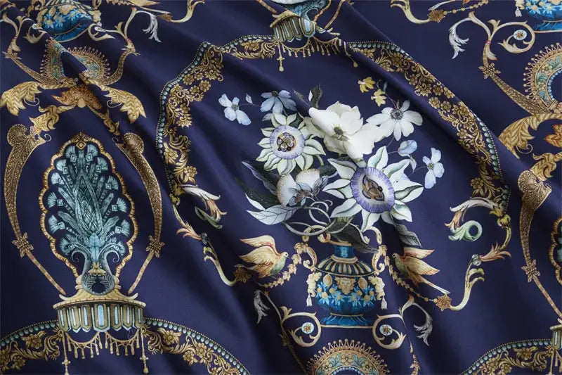 Tropical blue flamingo leaf duvet cover king size bedroom bedding