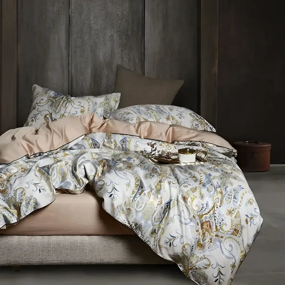 Luxury black & gold leaf duvet cover set – bedroom king size bedding