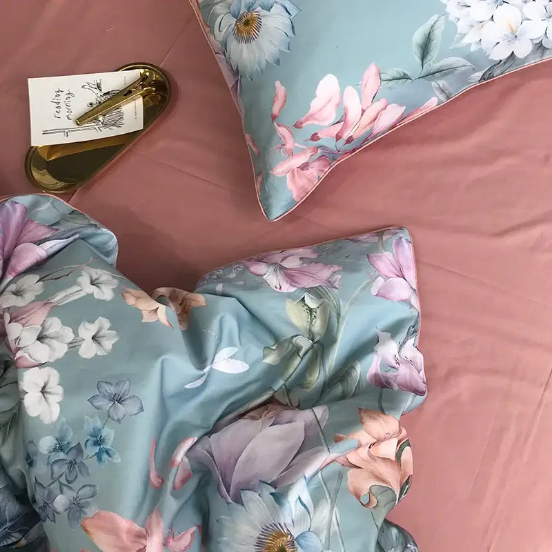 Luxury black & gold leaf duvet cover set – bedroom king size bedding