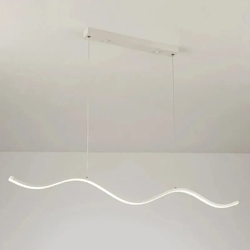 Modern white wavy led pendant light luxury nordic chandeliers dining room