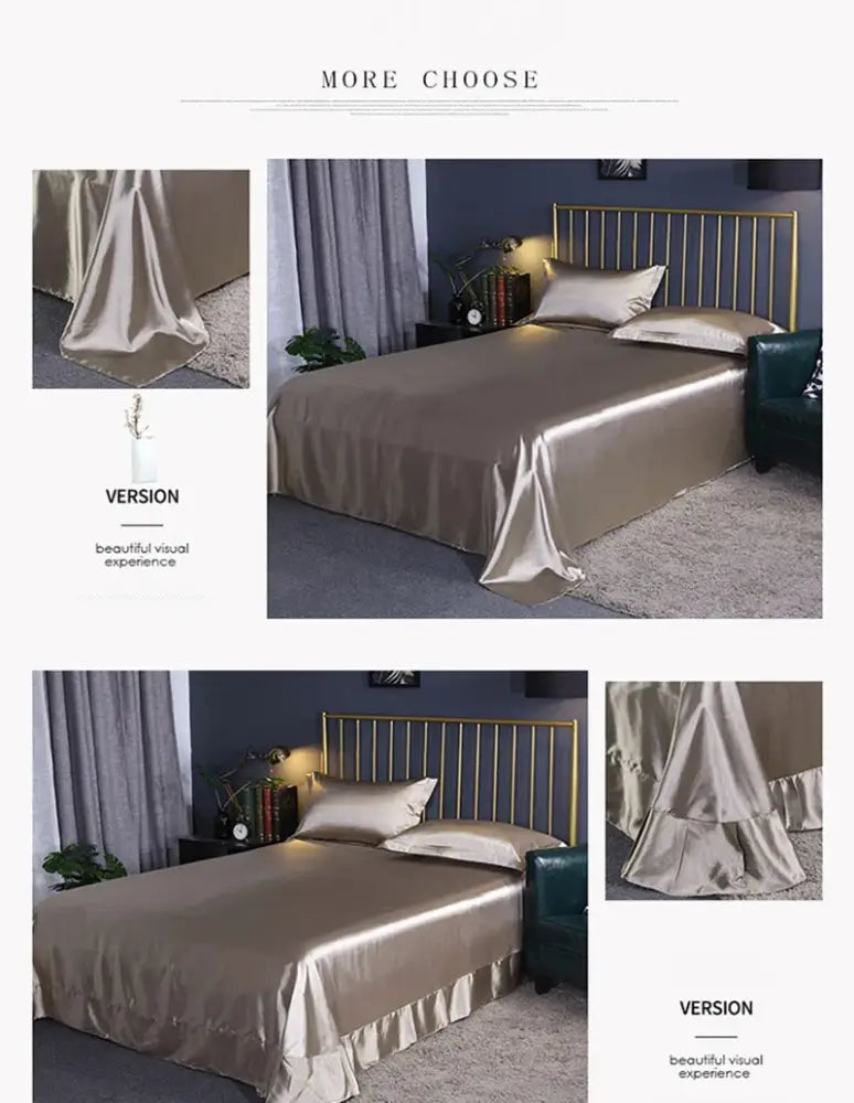 Luxury red satin duvet cover set bedroom bed sheet matching pillows