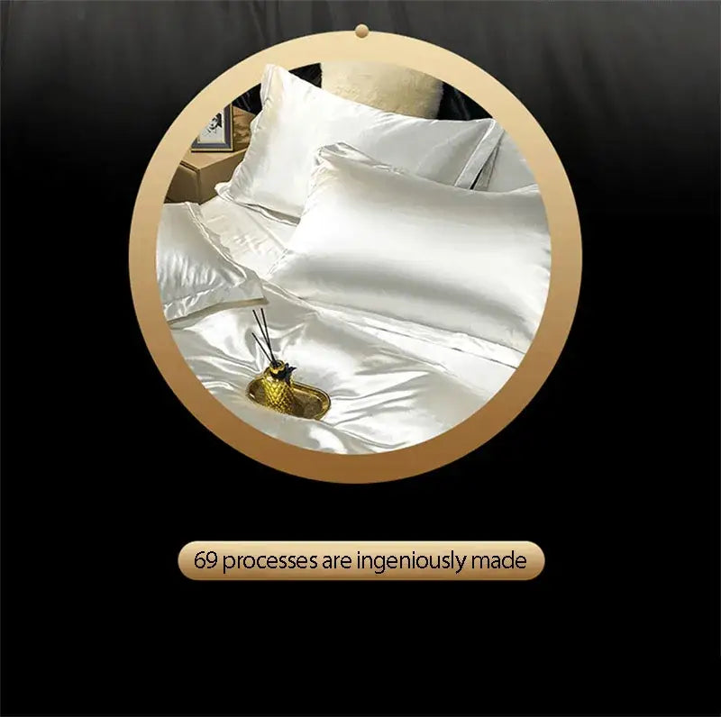 Luxury silver satin silk bedding set bedroom duvet cover