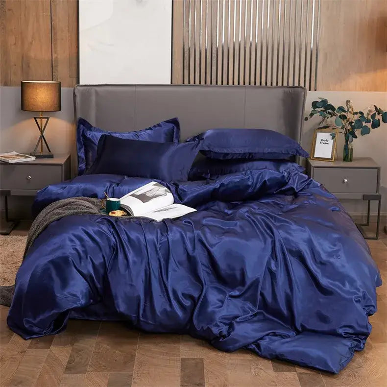 Luxury lavender satin bedding set – bedroom pcduvet cover