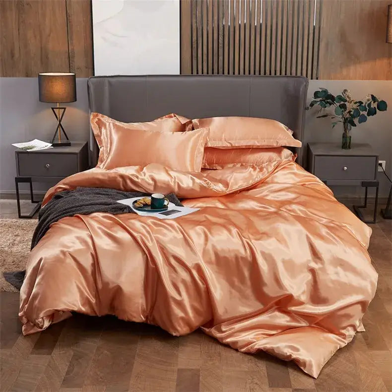 Luxury lavender satin bedding set – bedroom pcduvet cover