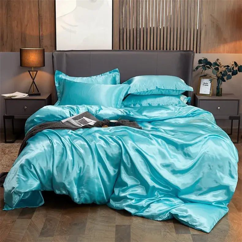 Luxury lavender satin bedding set – bedroom pcduvet cover
