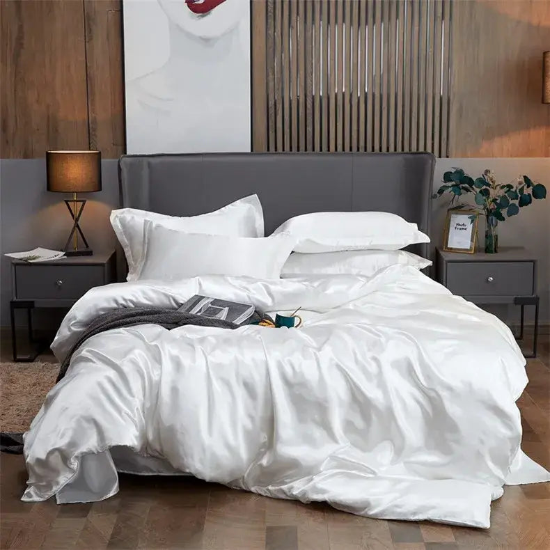 Luxury lavender satin bedding set – bedroom pcduvet cover