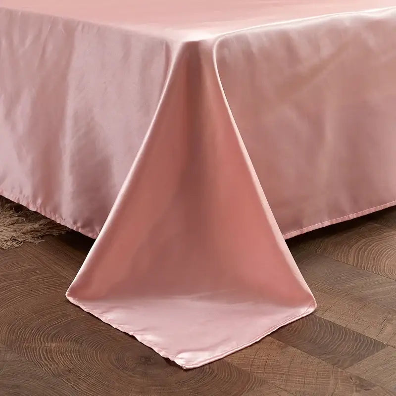 Luxury fuchsia satin solid color bedding set with duvet cover bedroom