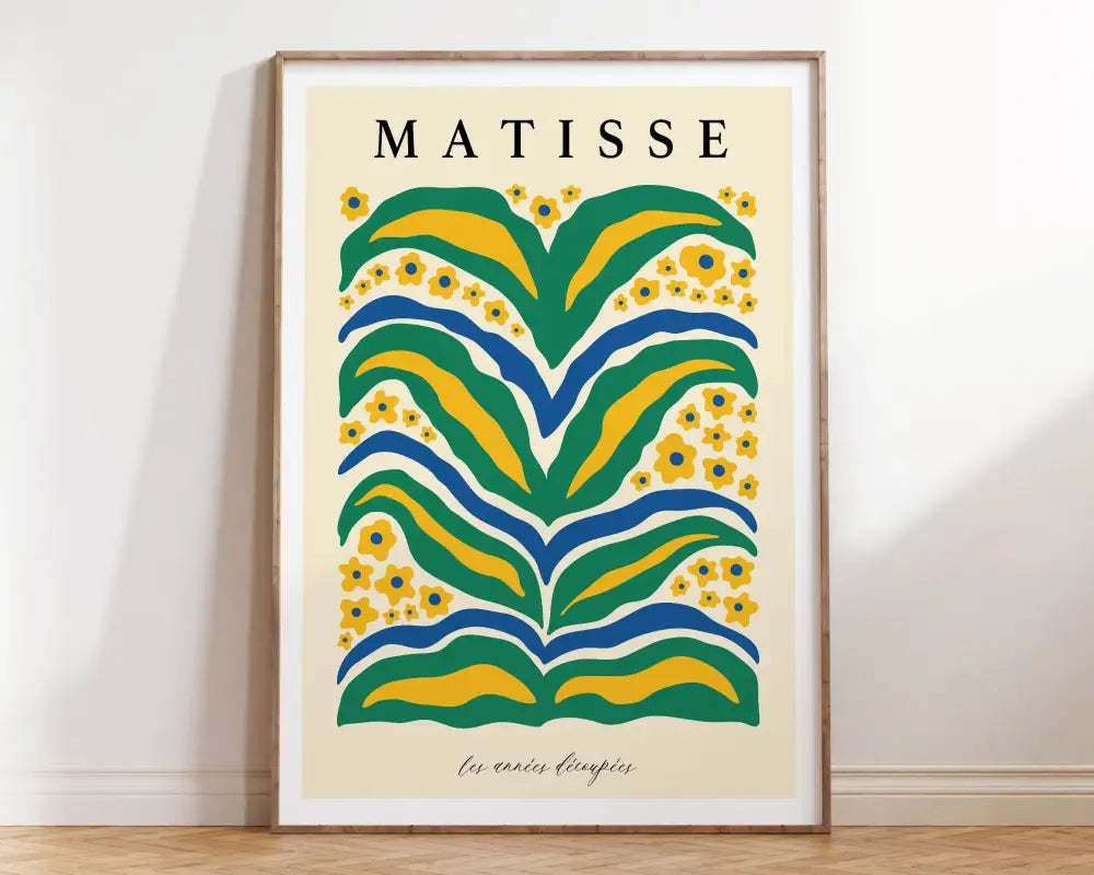 Matisse botanical flower poster orange & pink framed living room art