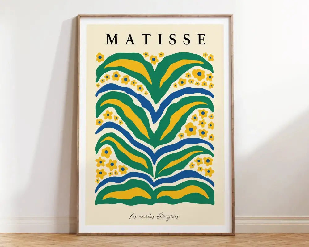Matisse botanical flower poster orange & pink framed living room art