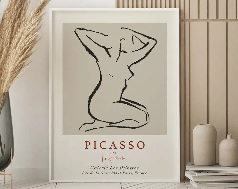 Matisse floral abstract flowers framed wall art – living room decor
