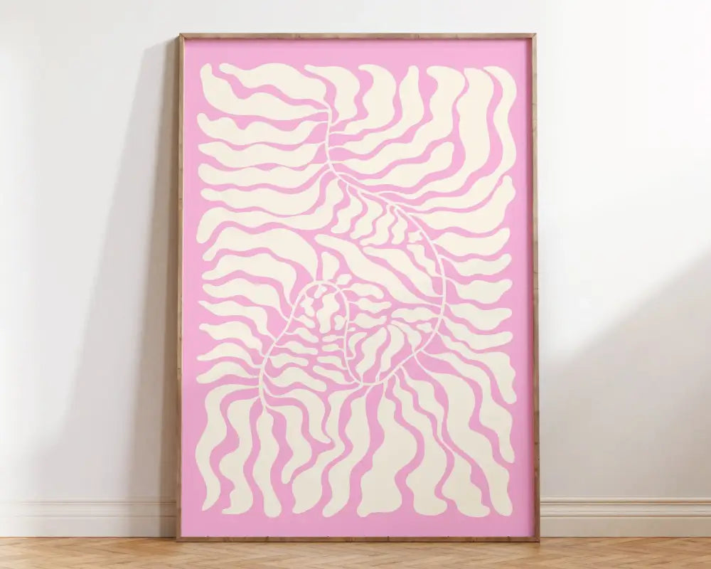 Minimalist yellow matisse floral art print light wood living room frame