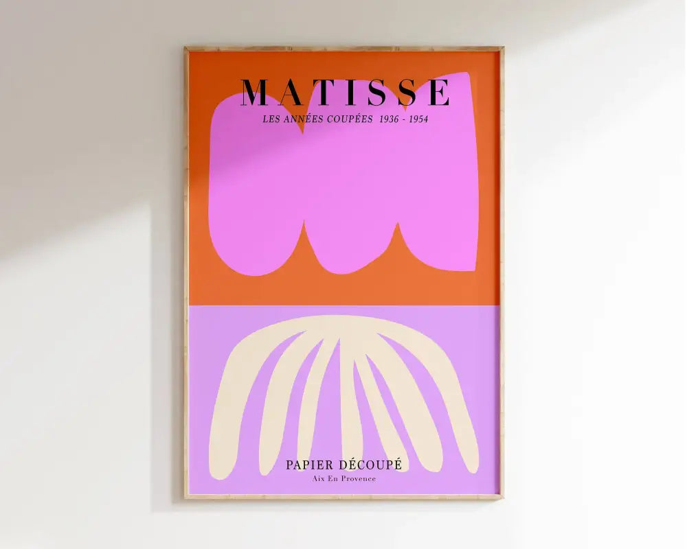 Minimalist yellow matisse floral art print light wood living room frame
