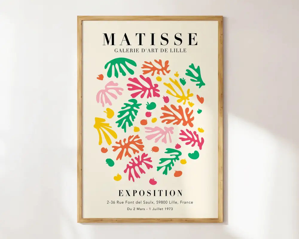 Matisse floral art mint green & yellow framed poster living room decor