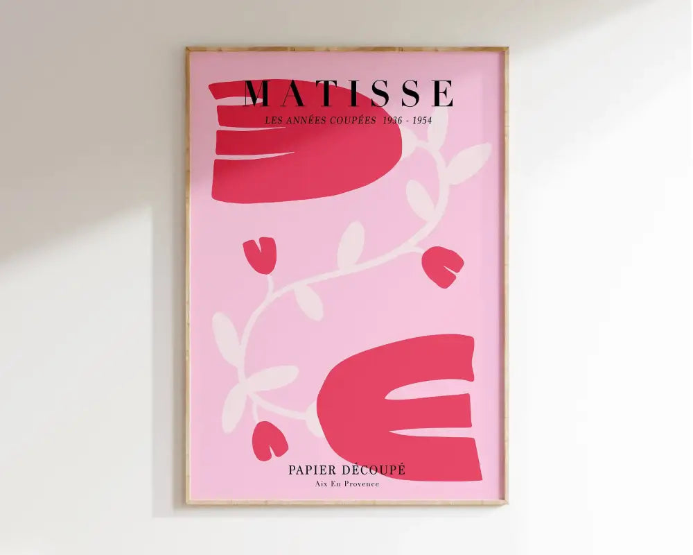 Matisse floral abstract flowers framed canvas – living room wall art