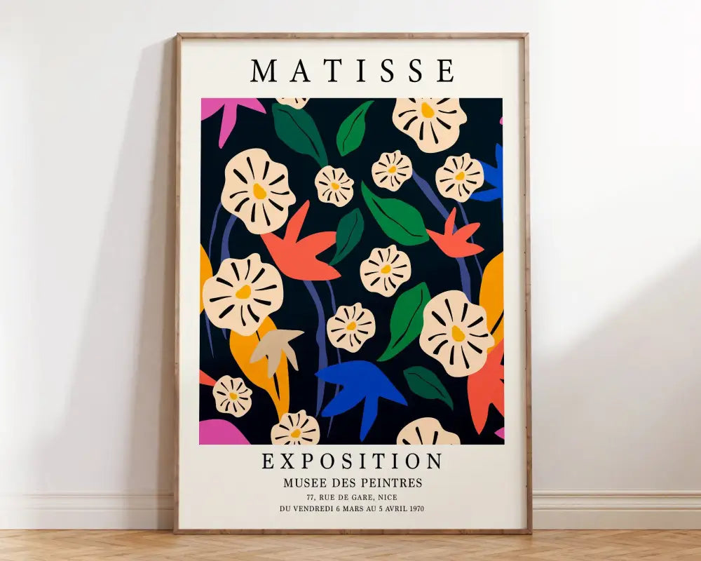 Matisse floral prints pink & orange framed wall art living room