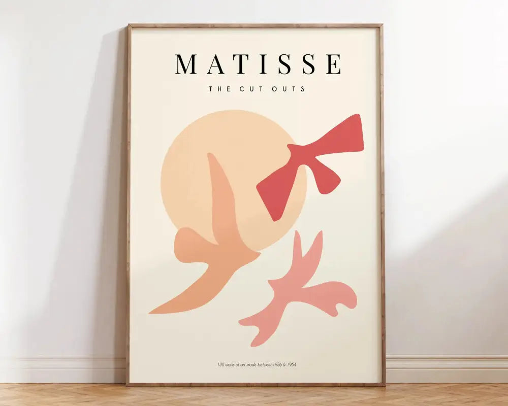 Matisse floral prints pink & orange framed wall art living room