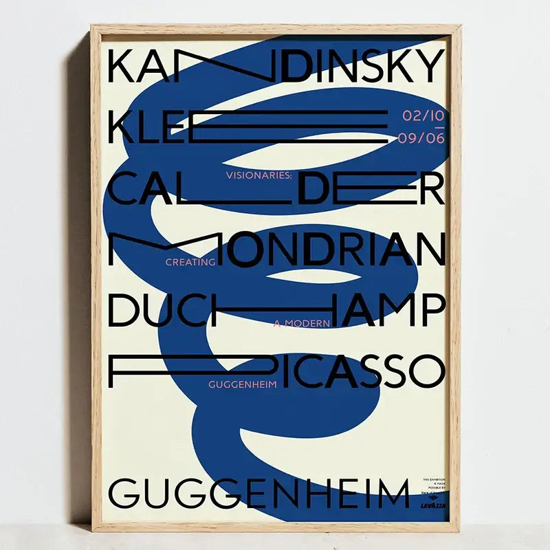 Modern bauhaus exhibition posters red & blue living room wall art