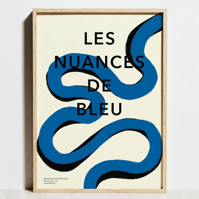 Modern bauhaus exhibition posters red & blue living room wall art