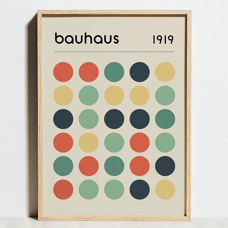 Modern bauhaus exhibition posters orange & black living room art