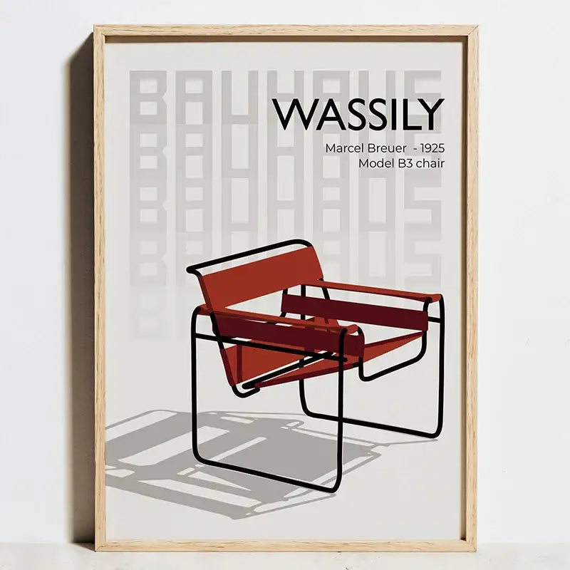 Modern bauhaus exhibition posters orange & black living room art