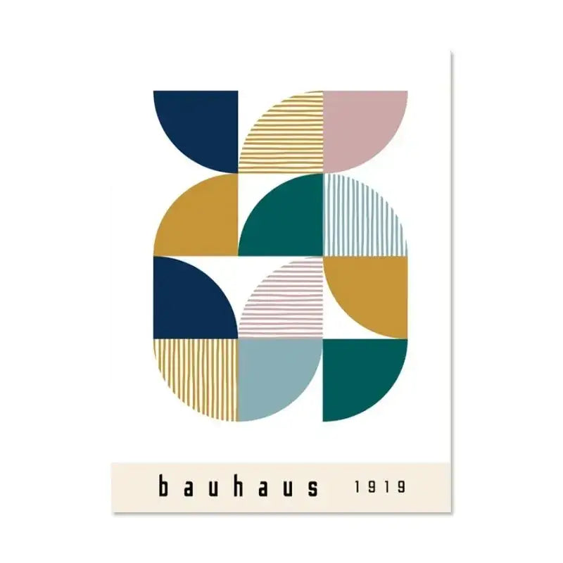 Modern abstract bauhaus canvas print living room wall decor