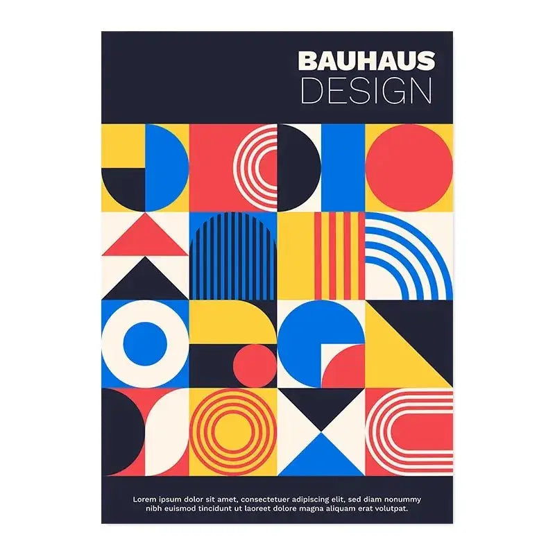 Vintage orange bauhaus canvas print living room white modernism art