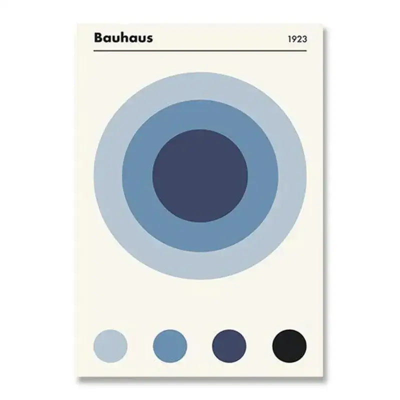 Modern black & white bauhaus canvas print living room wall art