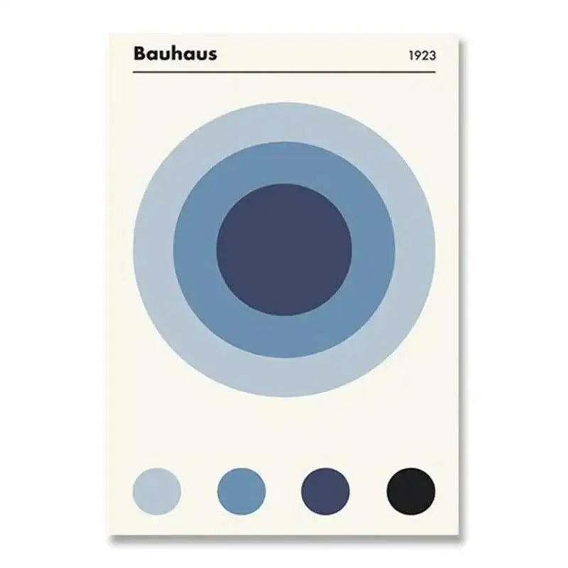 Modern bauhaus canvas print black & white wavy living room decor