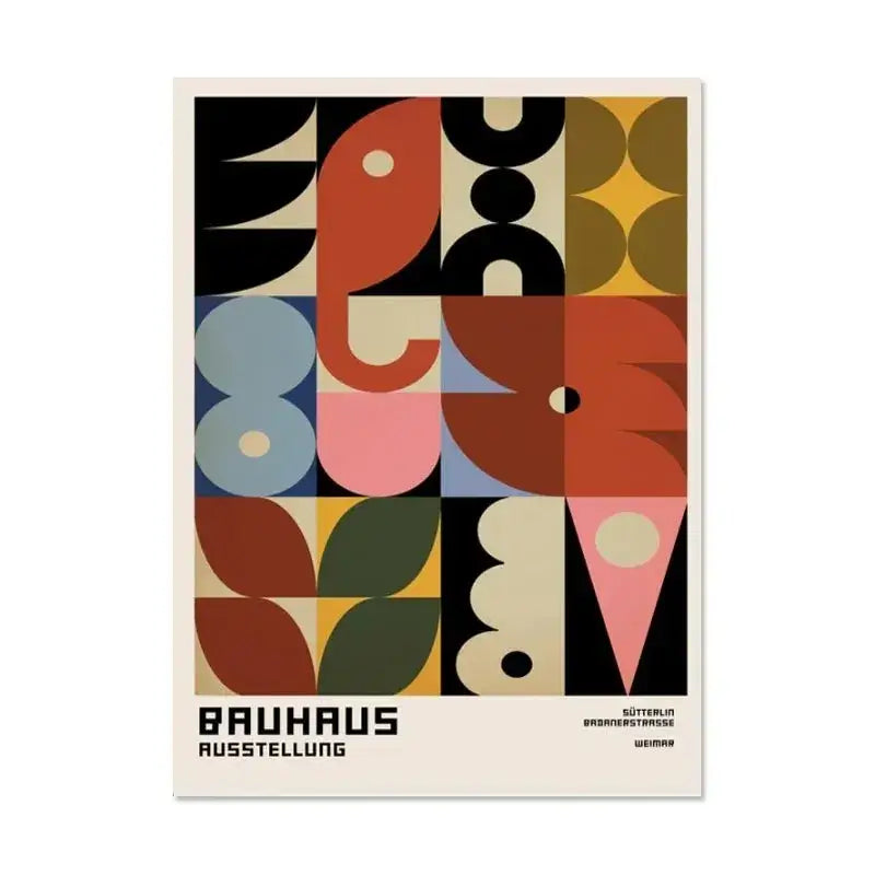 Modernism exhibition canvas print earthy bauhaus art living room