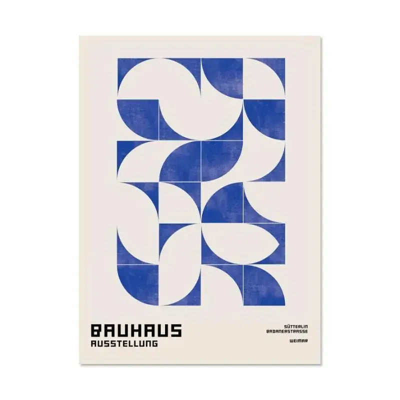Bauhaus geometric red & blue canvas print decor – living room art
