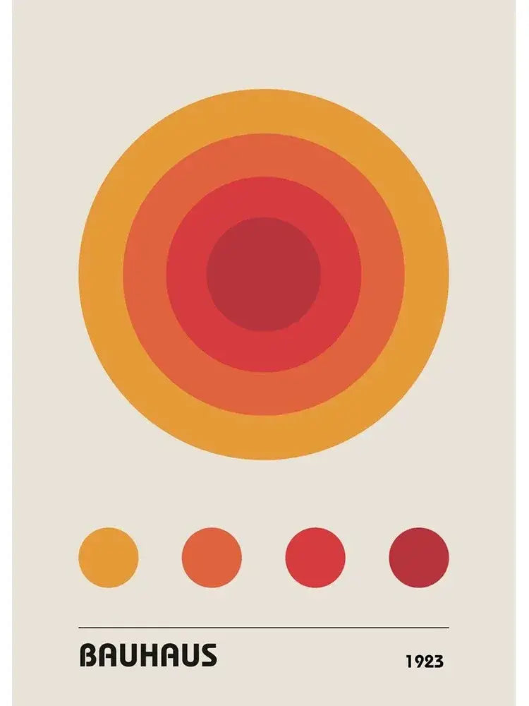 Bauhaus minimalist black & beige canvas print wall art living room