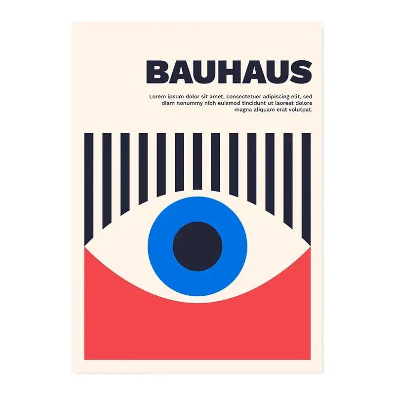 Bauhaus abstract beige and orange wall art canvas print living room