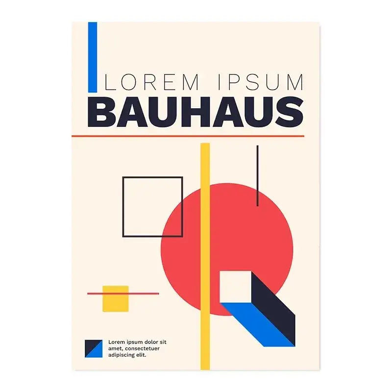 Bauhaus geometric vintage canvas print living room wall art