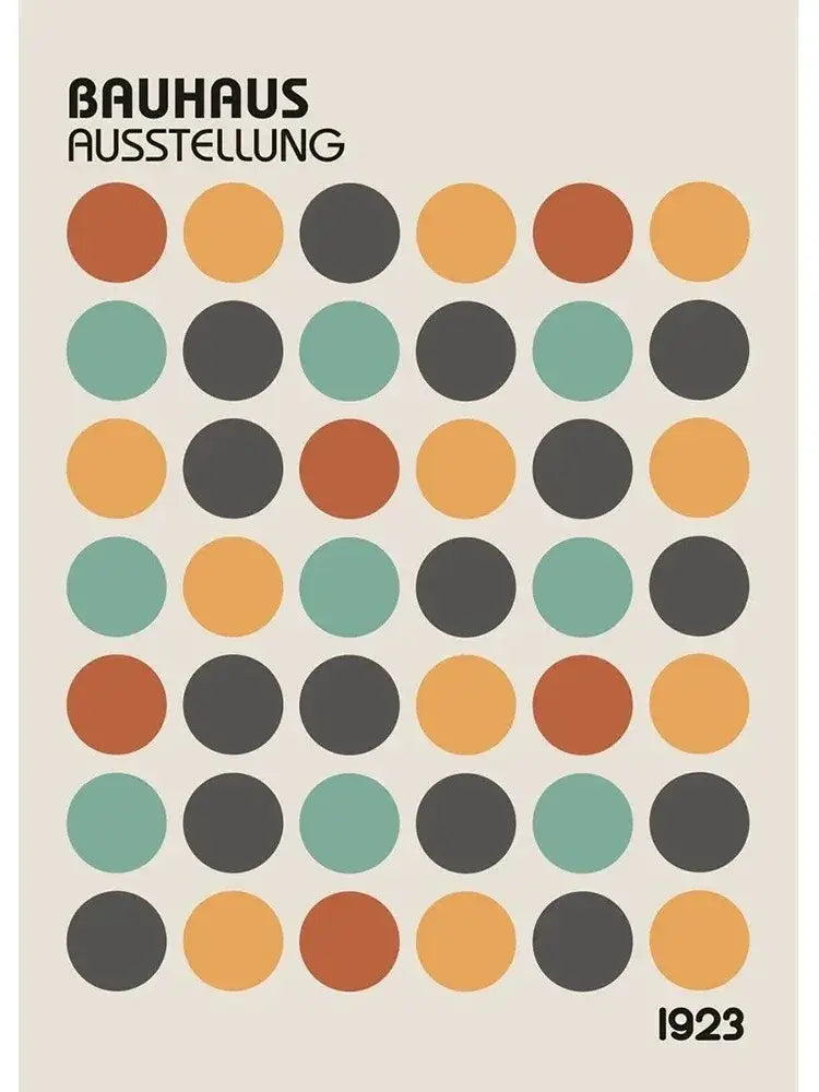 Bauhaus geometric vintage canvas print living room wall art
