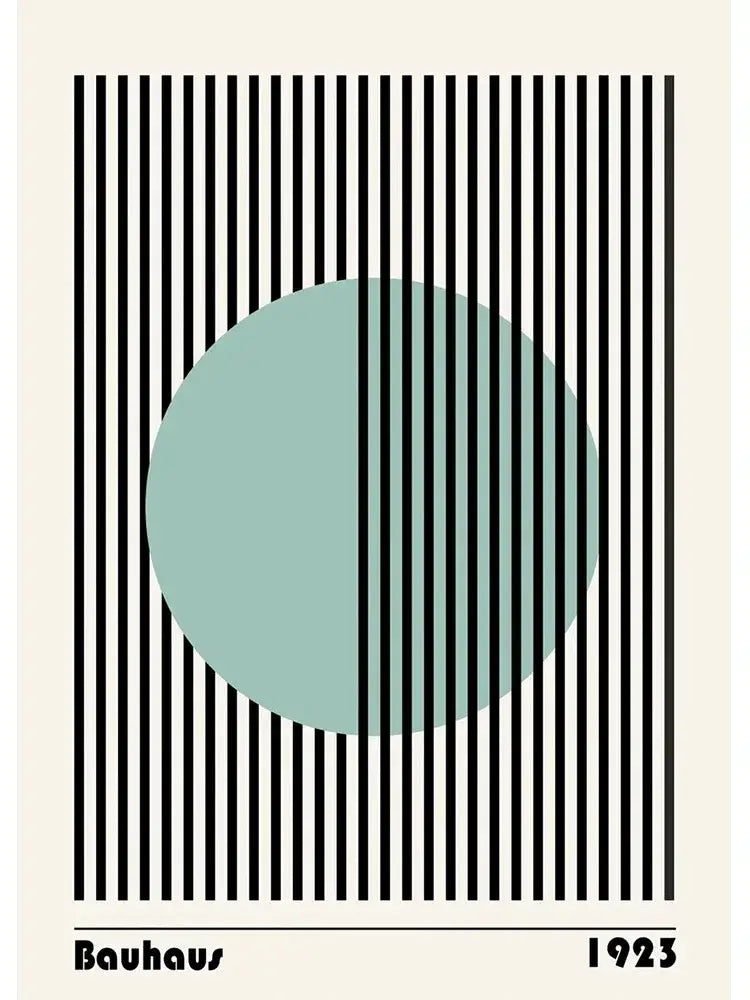 Bauhaus geometric vintage canvas print living room wall art
