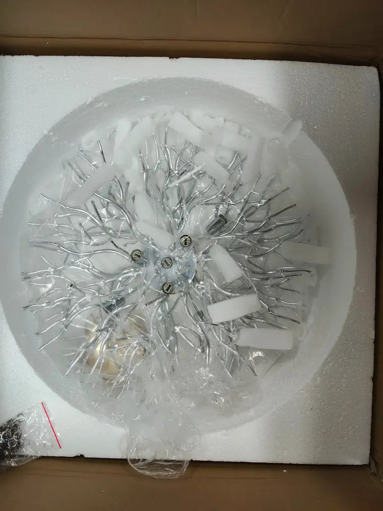 Modern chrome branching crystal chandelier living room light
